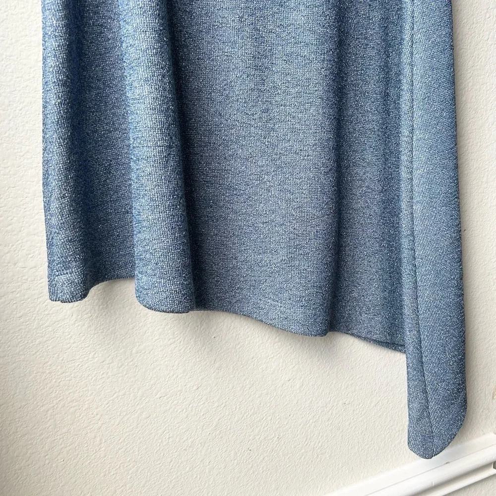 Hunter Bell New York Adrianna Blue Metallic Asymmetrical Midi Skirt Size Small